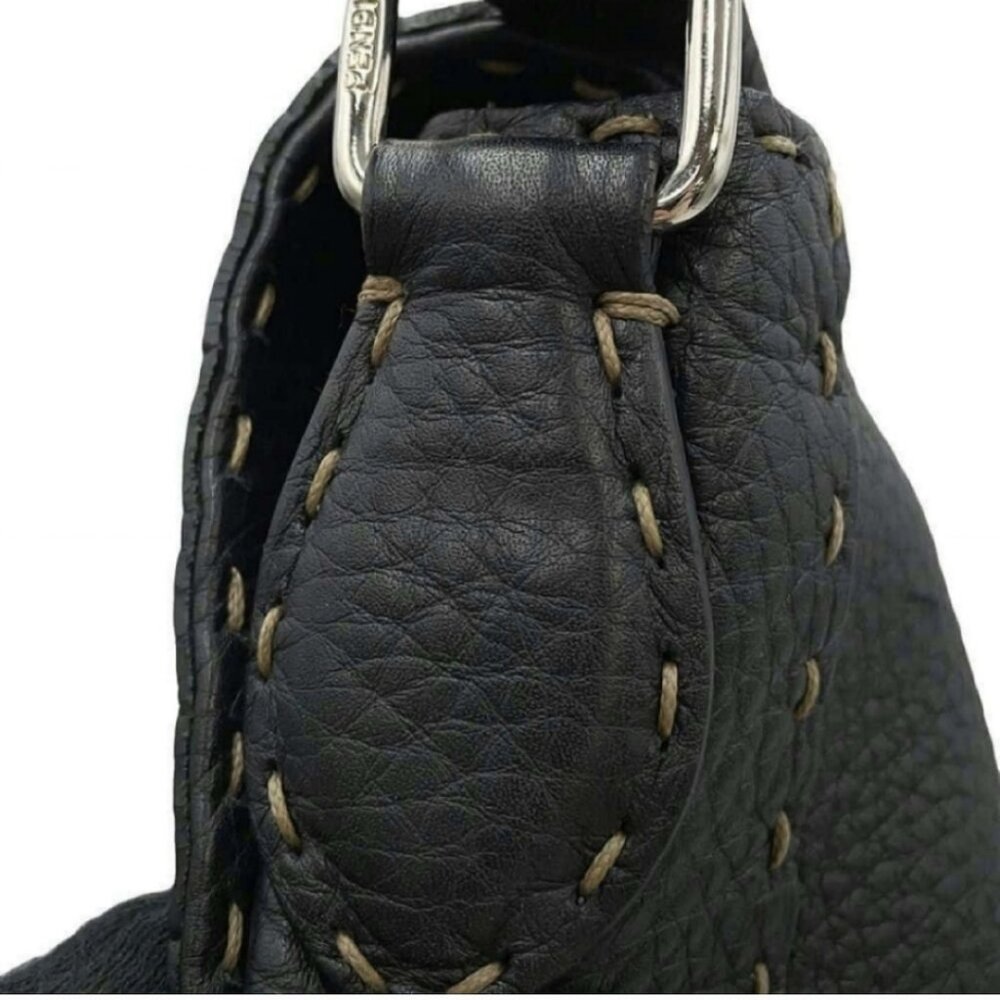 FENDI Black Leather Messenger Bag - Picture 15 of 16